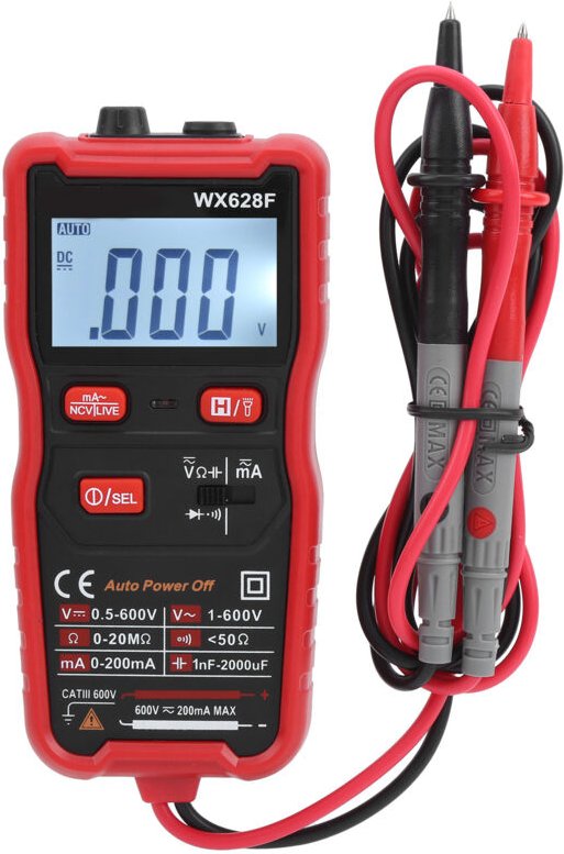 WX628F Digitalmultimeter, Mini-DC-AC-Spannungswiderstandstester, berührungsloser Auto-Range