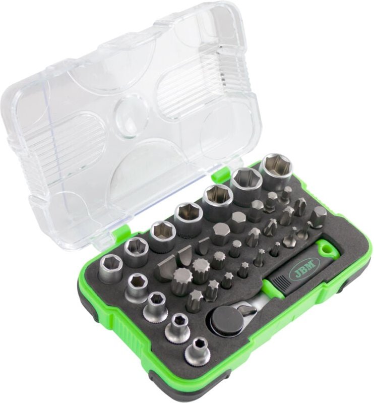 JBM - 38-TEILIGER koffer mit 1/4' mini-ratsche 53156