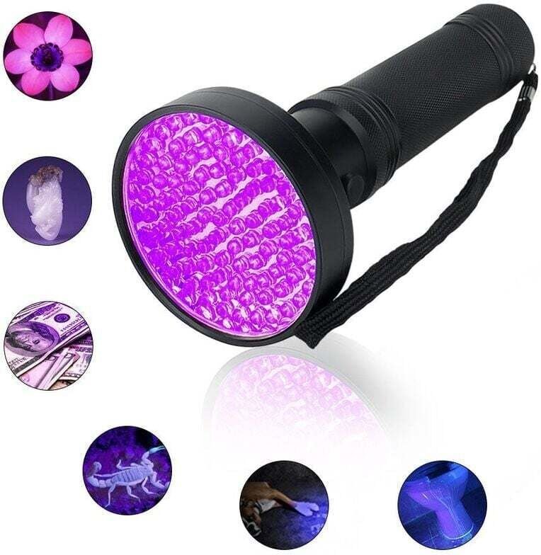 Leistungsstarke 100-LED-UV-Taschenlampe, UV-Taschenlampe 395 nm Schwarzlicht, UV-Taschenlampe mit UV-Schutz-Schutzbrille...