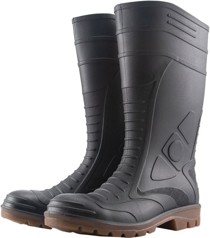 Schwarzer PVC-Sicherheitsstiefel Größe: 39