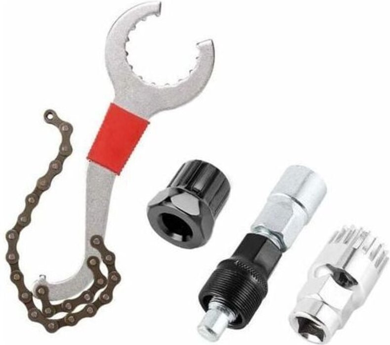 ZVD- Fahrrad-Umwerfer-Kassetten-Demontage-Werkzeugsatz, Multifunktions-Reparatursatz mit Kettenpeitsche, Kurbel-, Ketten...