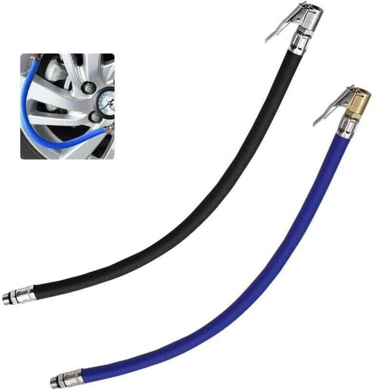 Reifenfüllschlauch-Verlängerungsset, 2-teilig, für Autoreifen, Fahrradreifen, Luftkompressoren und Luftpumpen, 37 cm (14...