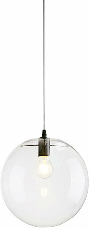 KZQ - Wings of Wind Glaskugel E27 Pendelleuchte Kronleuchter Klarglas Tropfen Hängelampe Schwarze Fassung, Glas, 20cm, Φ...