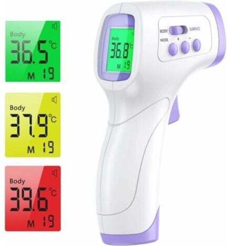 ZVD - Thermomètre Frontal Adulte Thermometre Infrarouge avec Alerte Fièvre 2 en 1 Thermometre sans contact frontal avec ...