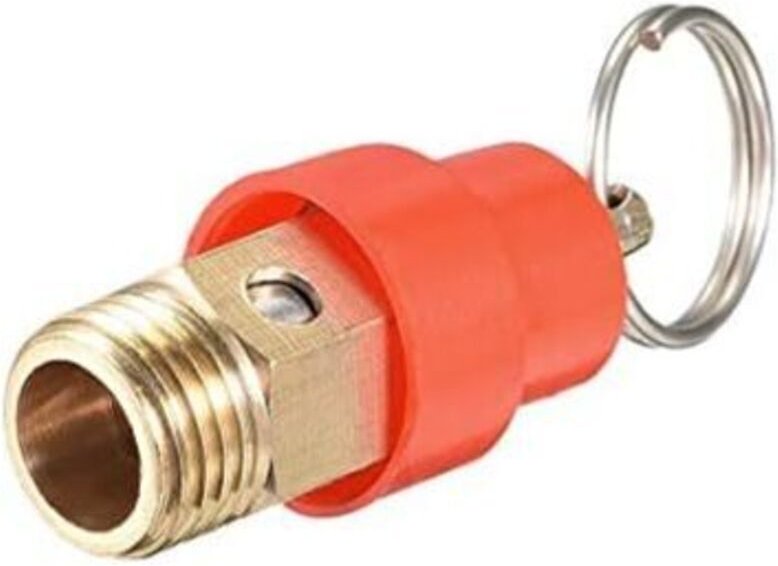 Sicherheitsventil für Luftkompressoren, Druckbegrenzungsventil G1/4 Außengewinde 115 PSI, rote Kappe, 1 Stück