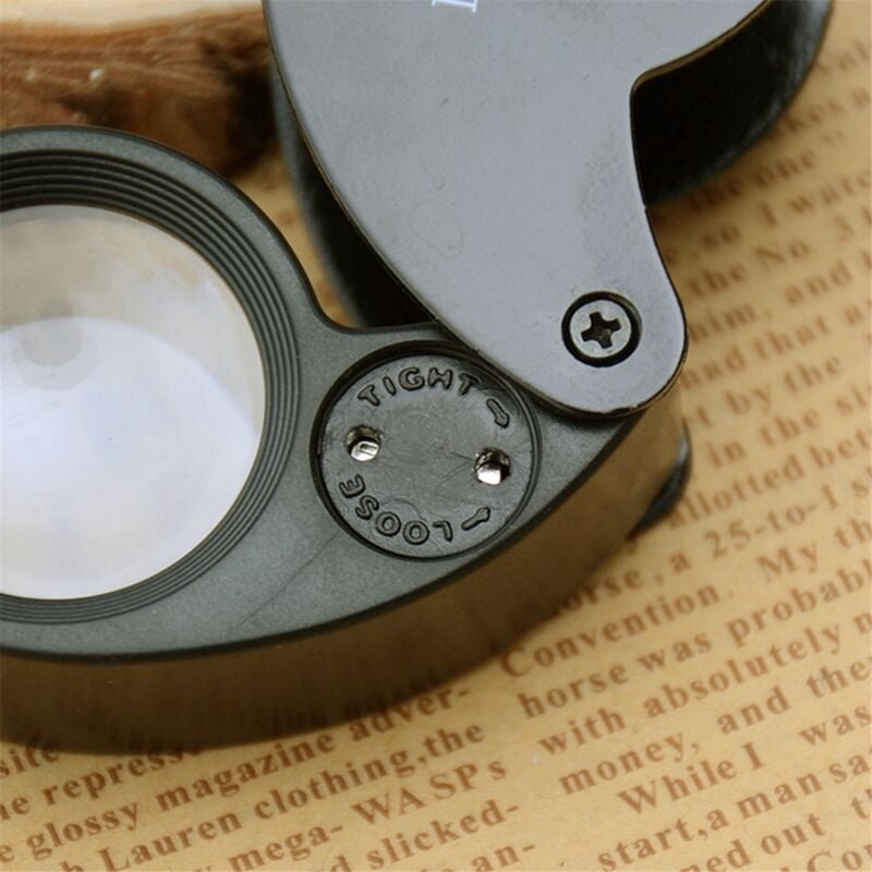 40-fache Mini-Lupe, beleuchtete Lupe, Glasauge, Juweliere, LED-Leuchten, tragbare, faltbare Vergrößerung für Schmuck, Mü...