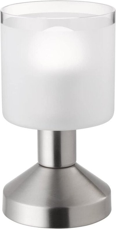 Meinewunschleuchte - led Tischleuchte Silber matt on/off über Touch Sensor, Höhe 17cm