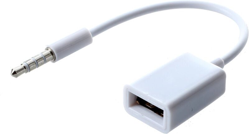 Tlily - Auto MP3 3,5 mm Stecker aux Audio Stecker Buchse auf usb 2.0 Buchse Konverter Kabel weiß