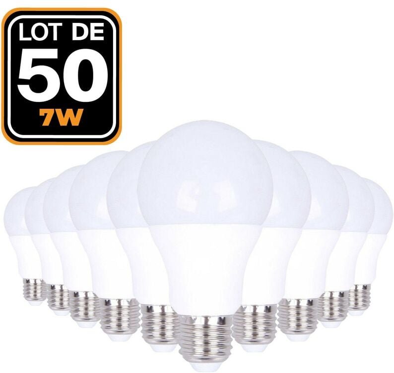 Europalamp - 5 E27 LED-Glühbirnen 7W 6000K Kaltweiß mit hoher Helligkeit