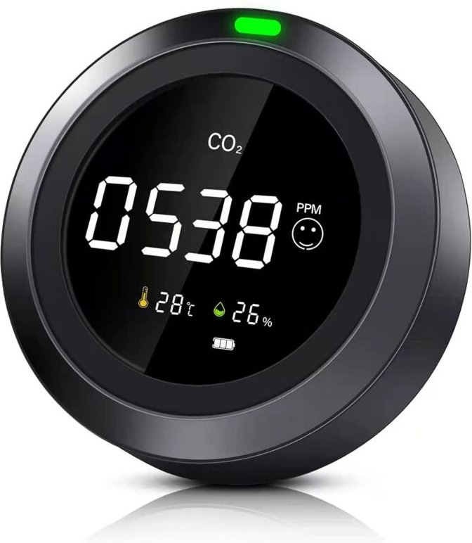 CO2-Detektor, 3-in-1-Raumluftqualitätsmonitor zur Erkennung von Kohlendioxidtemperatur und -feuchtigkeit, NDIR-CO2-Detek...