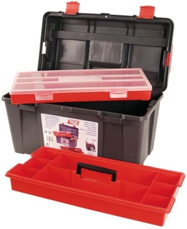 Werkzeugkasten - 480 x 258 x 255 mm - mit Tragekasten und Sortimentskasten - 31,5 l