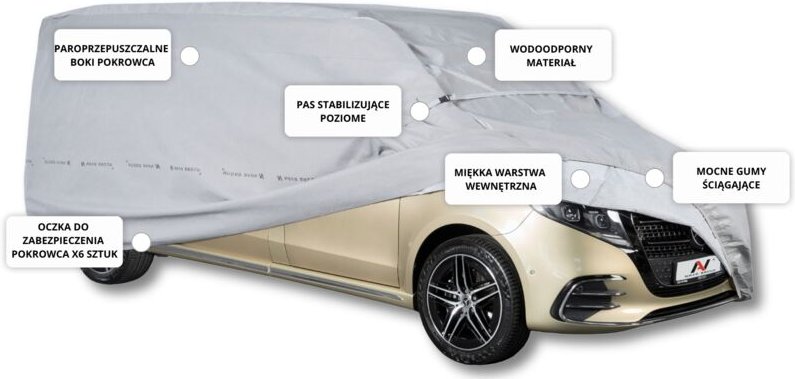 Autoabdeckung VAN XL 510-540 Autoplane Exklusiv SOFT Gurte