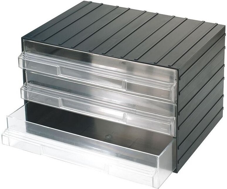 Kommode mit 3 transparenten ausziehbaren Schubladen fur Kleinteile Fervi c080/3