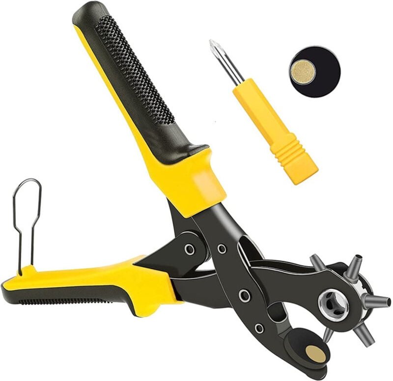 Revolverlochzange Lochzange Gürtel Leder Gürtel Puncher, Lochzange für Leder, Gürtellochzange, 2 mm – 4,5 mm – Lochzange...