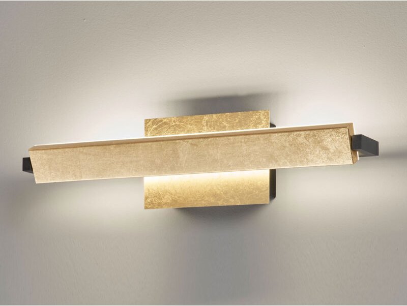 Fischer&honsel - led Wandleuchte pare schwenkbar & dimmbar Blattgoldfarben, Breite 40cm