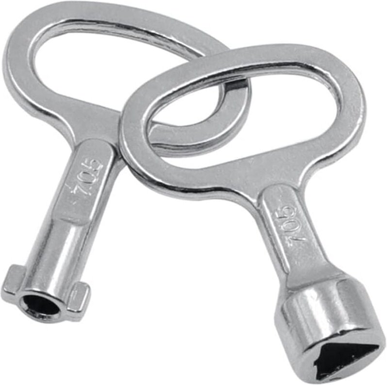 Set mit 2 Metall-Dreiecksschlüsseln für Gas-, Wasser- und Stromzähler