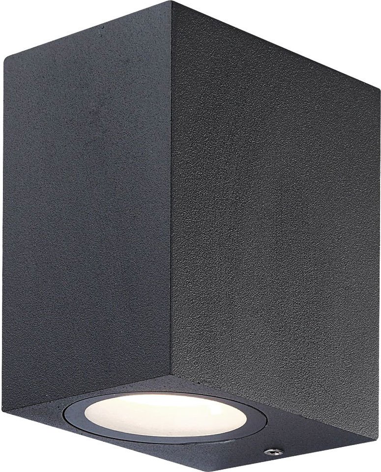 Led Wandlampe für Außen Gartenleuchte Wand Wandstrahler für den Garten, alu dunkelgrau, 1x led 6 Watt 472 Lumen warmweiß...