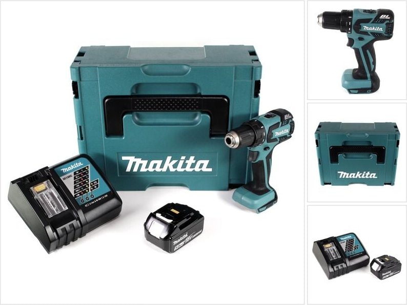 Thumbnail - Ddf 459 RT1J Akku Bohrschrauber 18V 45Nm im Makpac + 1x 5,0 Ah Akku + Ladegerät - Makita