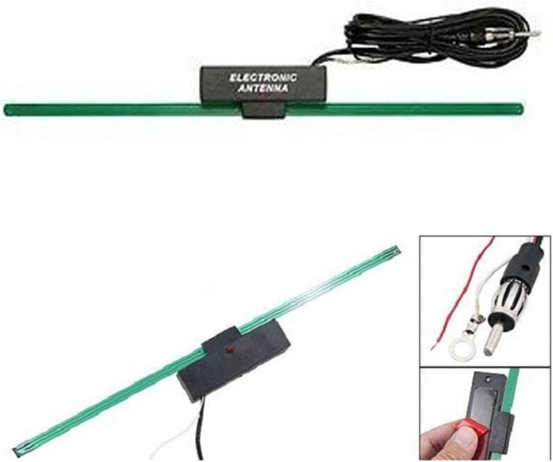 Trade Shop Traesio - Trade Shop - antenna interna adesiva elettronica 605 amplifikation universale für auto fm 12V -