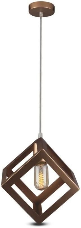 V-TAC VT-7161 Rhomboid-Würfel-Hängelampenfassung aus Metall 1MT E27 Ф250mm Champagner-Goldfarbe Sku 3833