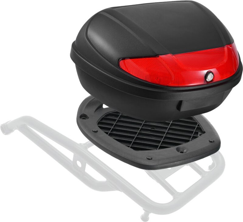 Mophorn Motorrad-Topcase, 62 l, universelle Heckbox aus langlebigem PP-Material, wasserdicht, abnehmbar, mit reflektiere...