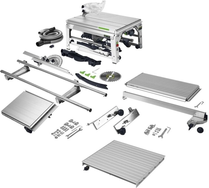 Festool - Tischzugsäge cs 70 EBG-Set precisio, incl. 1x Kreissägeblatt, Schiebetisch, Absaug-Set, Zubehör, Karton