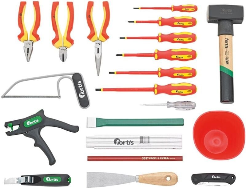 Werkzeugsortiment Elektro 21-teilig im Rucksack FORTIS