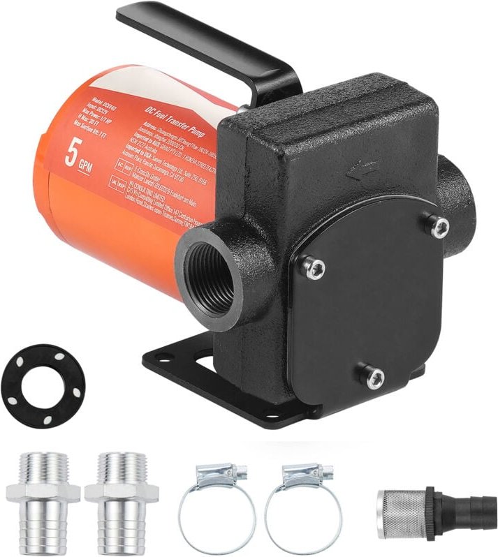 Mophorn - Kraftstoff-Transferpumpe, 12 v dc, 5 gpm, 1/10 ps, tragbare elektrische Dieselpumpe, automatische Abschaltdüse...