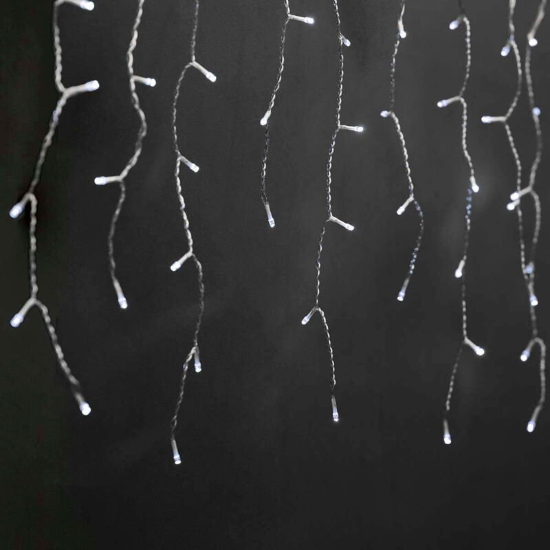 Dekorative eiszapfenleuchte 180 leds cool white 590 m lichteffekte 7 power adapter