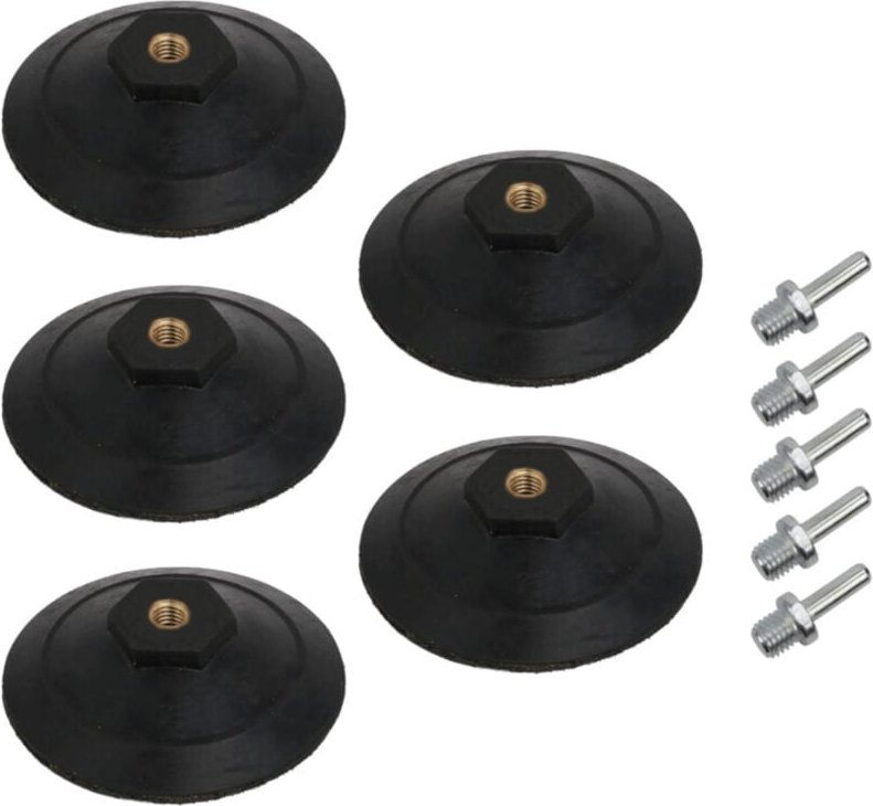 5x Trade-shop Klett Schleifteller Aufnahmeteller Haftteller Ø100mm mit M14 Spanndorn für Elektrowerkzeuge Schleifmaschin...