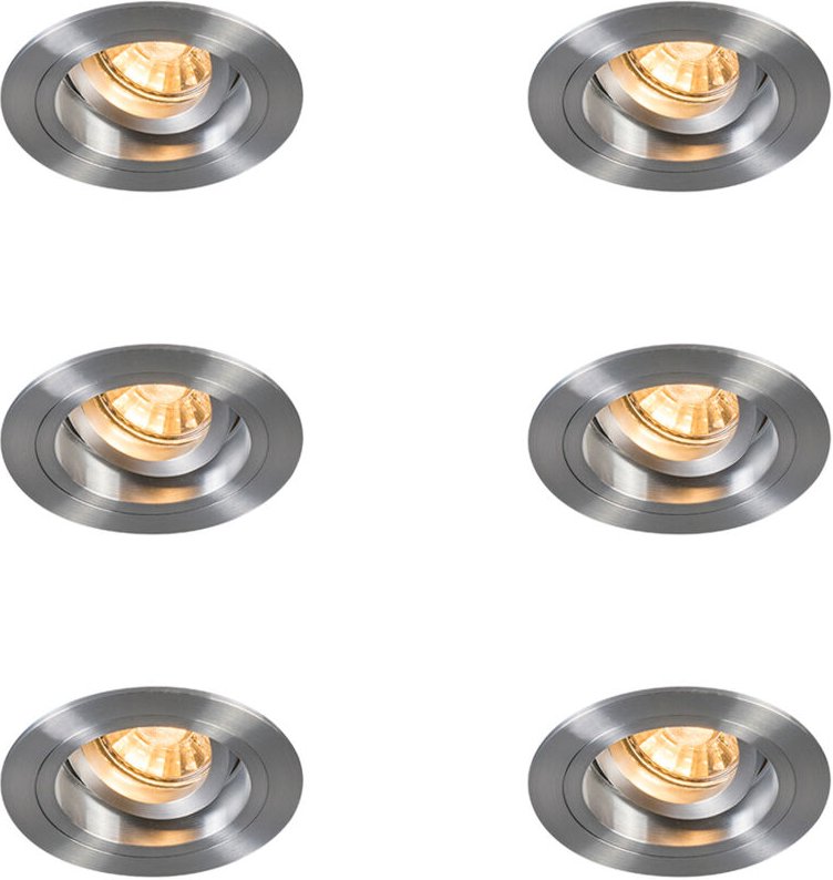 Set mit 6 Einbaustrahler rund Aluminium dreh- und neigbar - Chuck