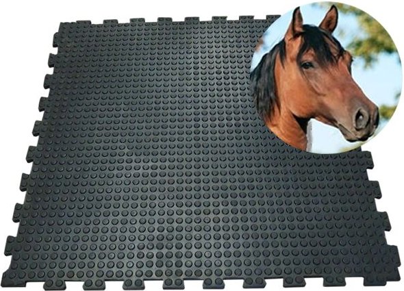 Vivol - Gummi-Stallmatte - Puzzlesystem - 100x100 cm - 16 mm - mit rutschfesten Noppen