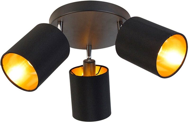 Spot schwarz mit goldener Innenseite 3-Licht - Lofty