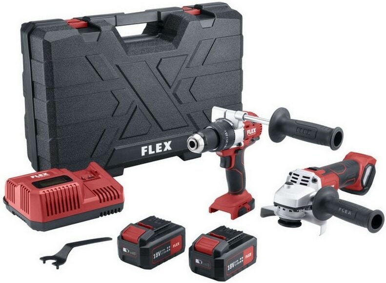 Flex - Akku Schlagbohrschrauber PD2G 18.0-EC + Winkelschleifer L125 18.0-EC 516198