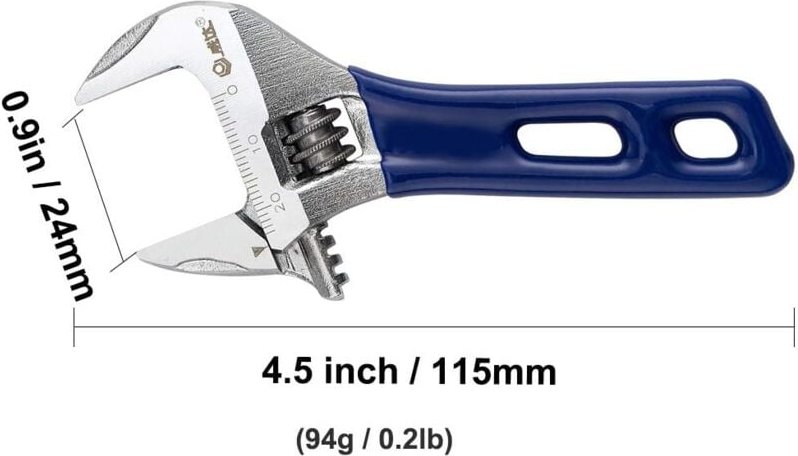 Verstellbarer Schraubenschlüssel, verstellbarer Schraubenschlüssel mit breiter Öffnung und kurzem Griff, Rohrzange, vers...