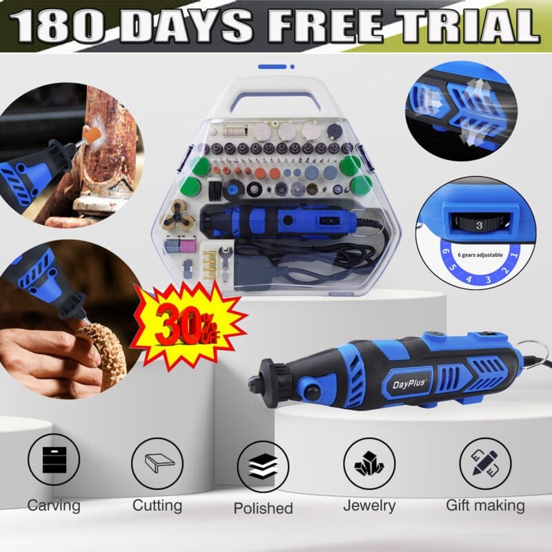 Dayplus - Multifunktionswerkzeug 240V Drehwerkzeug Tool Für Dremel Schleifgerät 252 stk