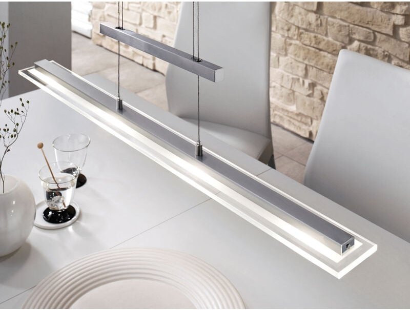 Thumbnail - Honsel - led Pendelleuchte tenso Silber dimmbar & höhenverstellbar, Breite 88cm