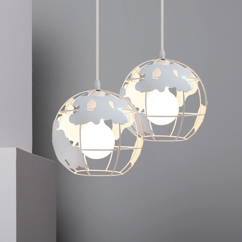 Pendelleuchte Vintage, Stil-Industri Hängeleuchten im Ø20 cm Globus Design, Decken Lampe Kugel E27 für Wohnzimmer Esszim...