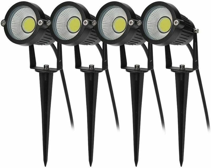 Thumbnail - 4 Stück Außenstrahler COB 5W 220V IP65 Wasserdicht Einstellbar LED Flutlicht Strahler Gartenlampe Wegbeleuchtung Pflanze...