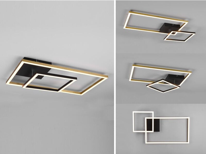 Led Deckenleuchte Padella schwarz, gold, Switch Dimmer, schwenkbar Deckenleuchte - Reality