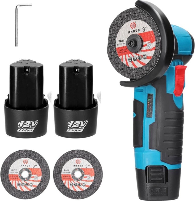 Mini-Akku-Winkelschleifer, elektrisches Schleifwerkzeug mit 19500 U/min, tragbarer Schleifer zum Schneiden von Keramikfl...