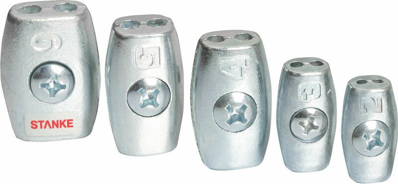 Seilwerk Stanke - 15x Drahtseilklemme Eiform Größe 2 für 2 mm Drahtseile Aluminium Silumin Stahlseil Klemme