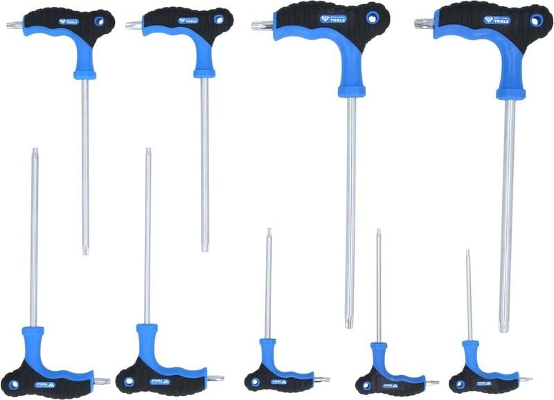 Brilliant Tools - T-Griff-Torx® mit Stirnlochbohrung-Winkelstiftschlüssel-Satz 9tlg. - BT041200