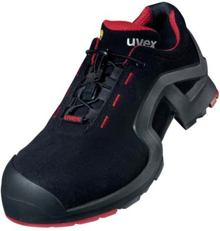 Uvex - 1 x-tended Sicherheits-Halbschuh Gr.43 W11 S3L esd sr schwarz/rot 8516.2