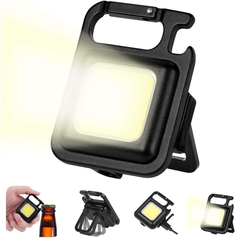 Thumbnail - Memkey - cob wiederaufladbare Arbeitsleuchte, 500 Lumen Mini tragbare Campingleuchte, wasserdichte Schlüsselanhänger-Tas...