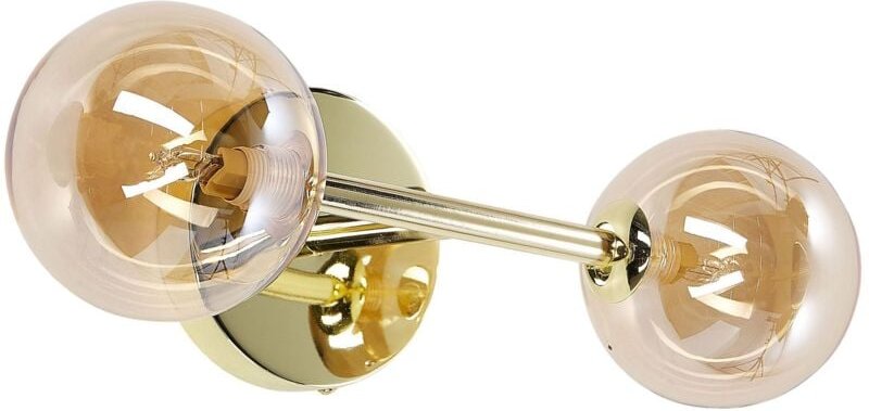 Beliani - Moderne Wandleuchte mit 2 goldfarbenen Stahlbirnen Flur Wohnzimmer Schlafzimmer