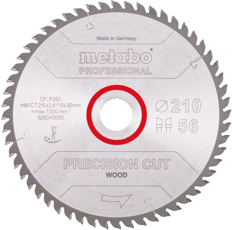 Hw Kreissägeblatt ct 210x30, 56 wz 10° - Metabo