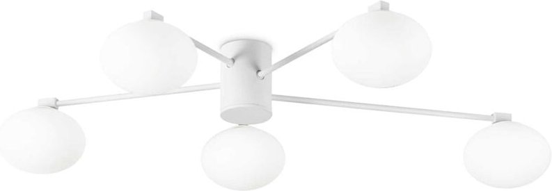 Thumbnail - Ideal Lux - hermes 5-flammige 90-cm-Kugel-Deckenleuchte in Weiß