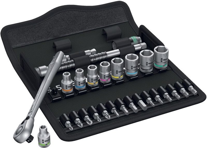 Metall-Knarrensatz m. Umschalthebel 1/2'Antrieb, 8100 sc 8 Zyklop, metrisch - Wera