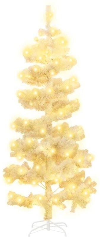 Spiral-Weihnachtsbaum mit Beleuchtung und Ständer Weiß 180 cm - Vidaxl